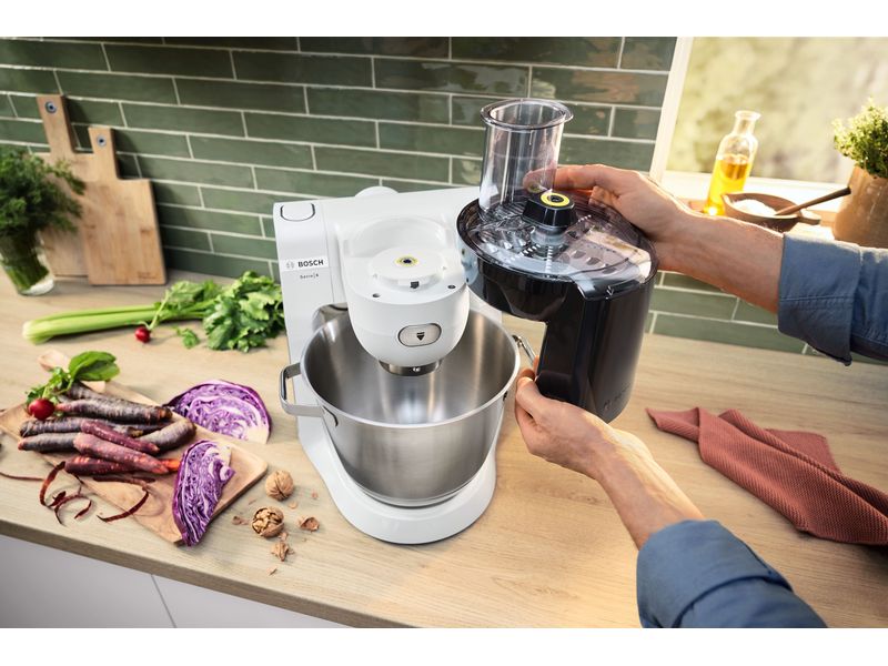 Bosch Küchenmaschine Serie 6 MUMS6EW22 Edelstahl/Weiss Multifunktionales Küchengerät
