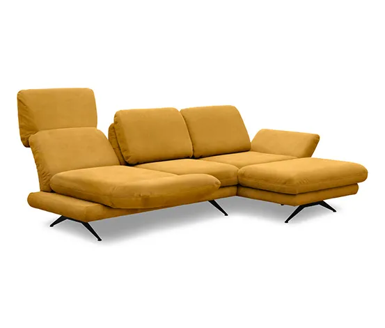 DOMO collection Ecksofa »Saletto« mit Drehsitz, rechts, Kurkuma