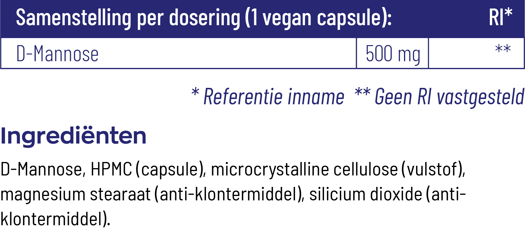 Vitakruid D-Mannose 500 Gewonnen Uit Cranberry (90 vega capsules)
