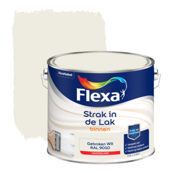Flexa Strak in de Lak binnenlak hoogglans RAL 9010 gebroken wit 2,5 liter
