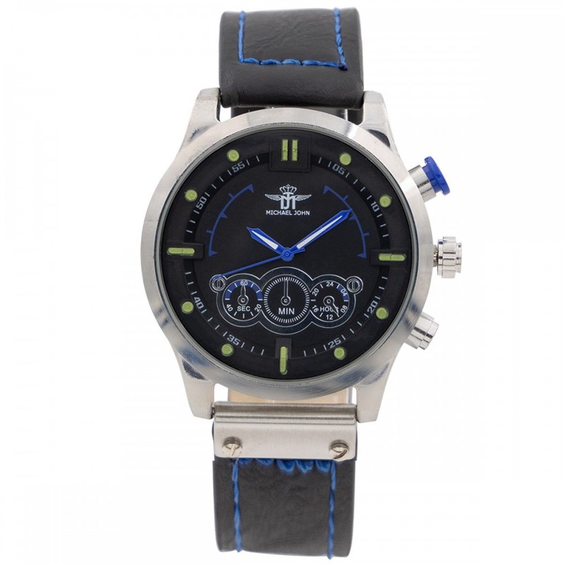 Montre Homme M. JOHN bracelet Cuir Noir