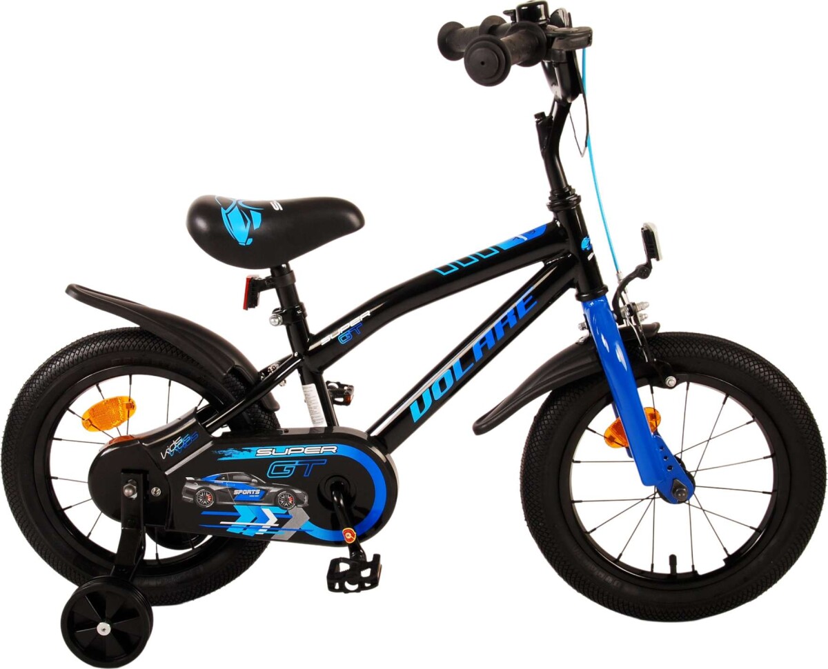 Volare - Børnecykel Med Støttehjul - 14'' - Super Gt - Blå