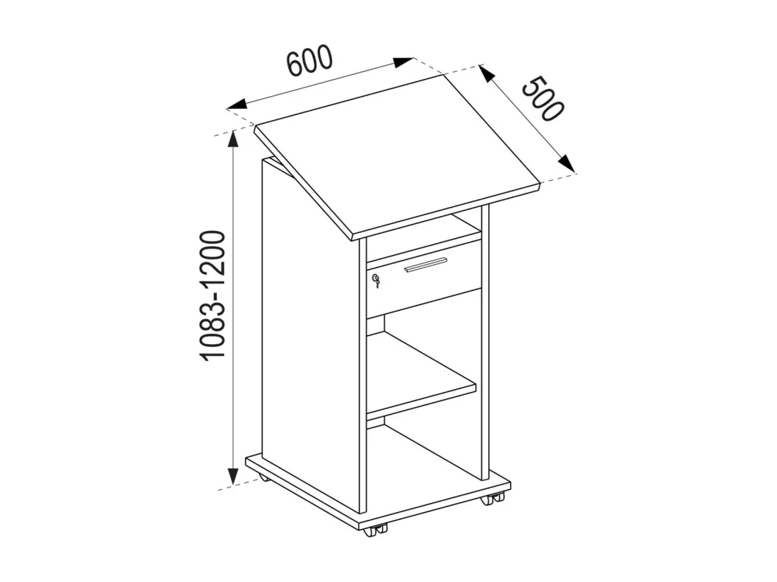 Table Chariot Beamer Projector Rouleaux Neta