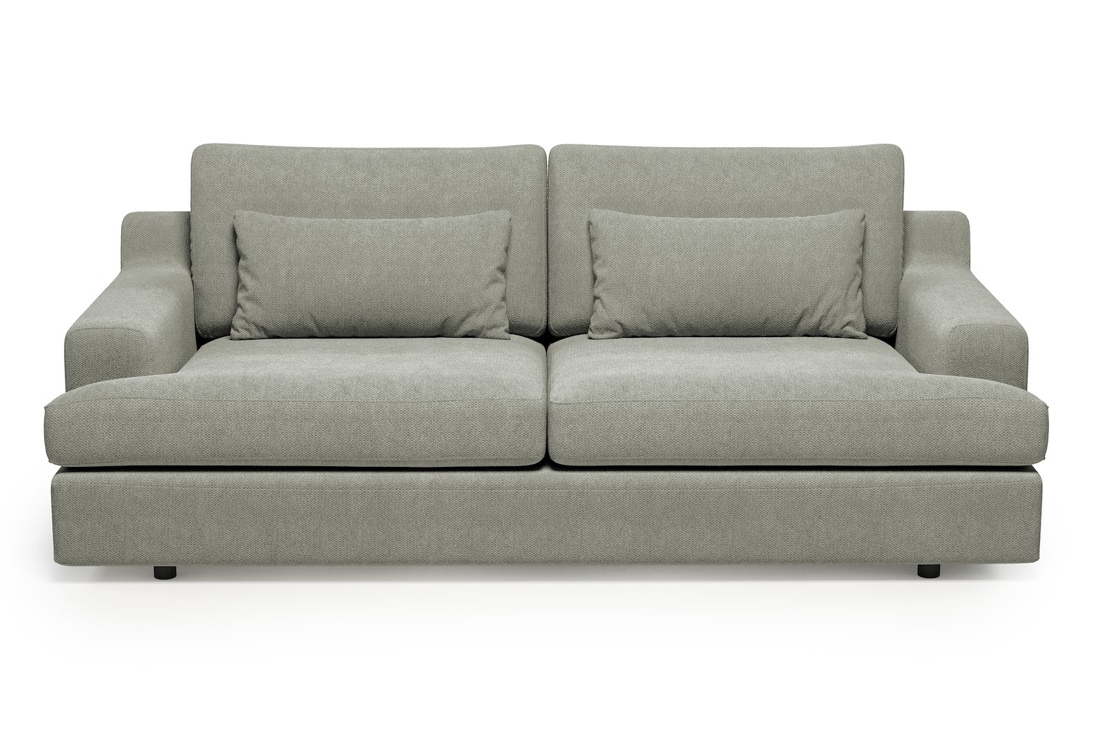 Roma 3-seter Tekstil Mito 180 Light Grey med sorte ben
