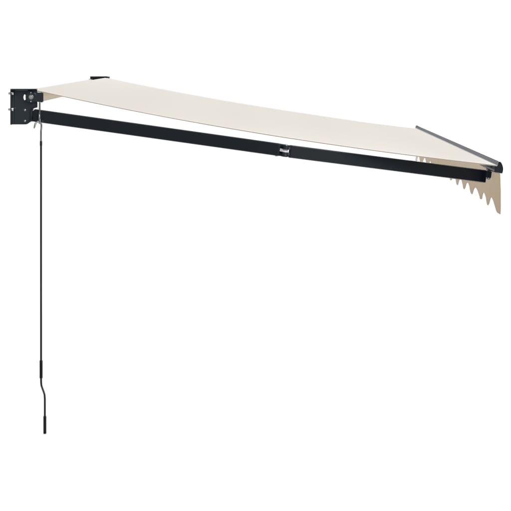 Auvent rétractable crème 3,5x2,5 m tissu et aluminium