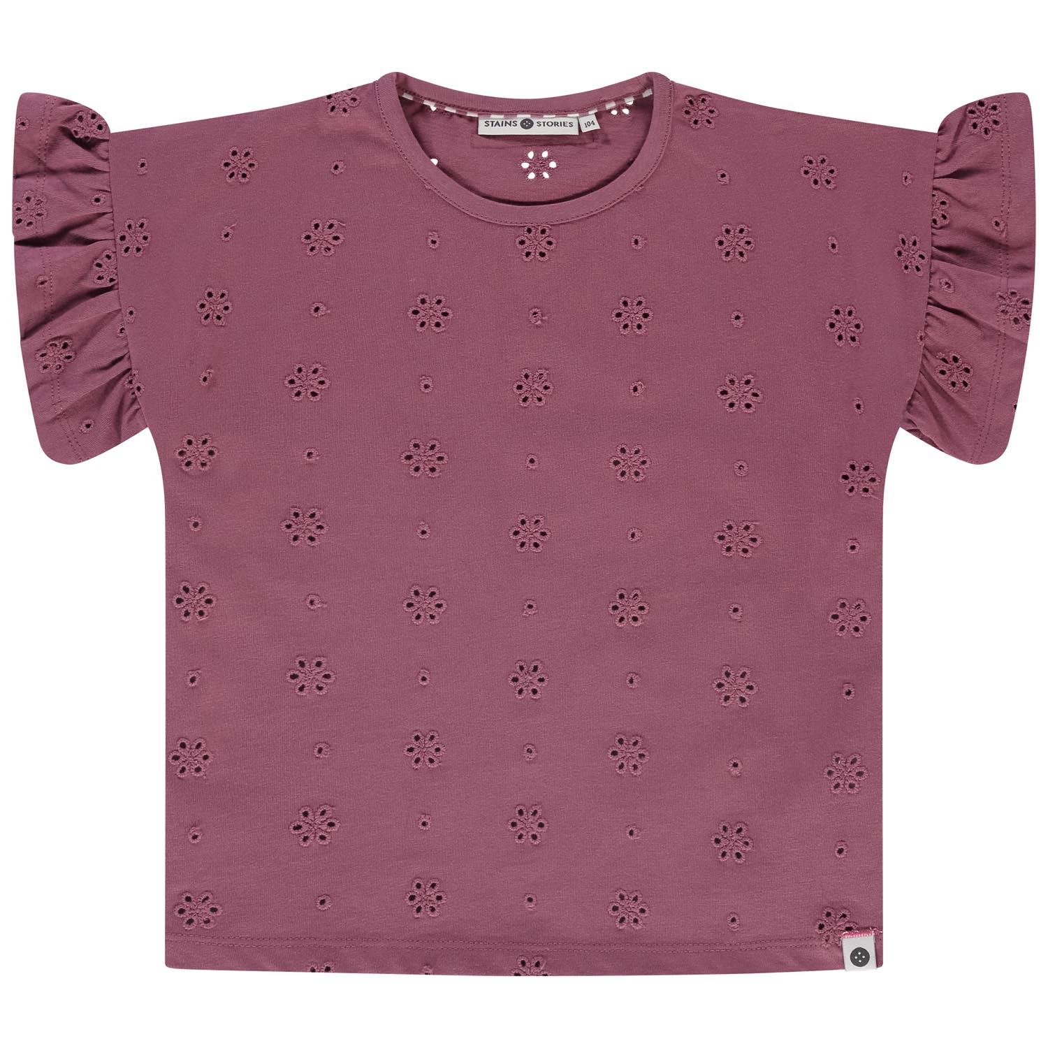 Stains & Stories peuter T-shirt korte mouwen all over print paars