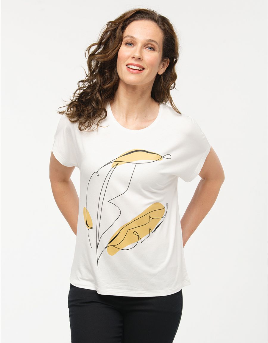 T-shirt écru motif