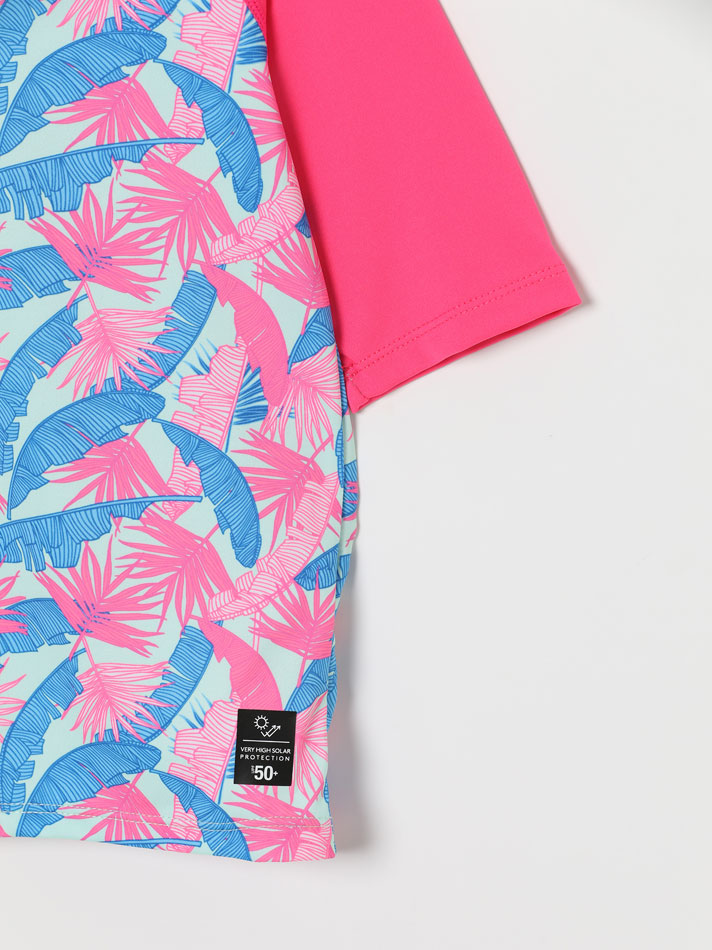 Camiseta de surf com proteção UPF 50 - Fúcsia fluorescente