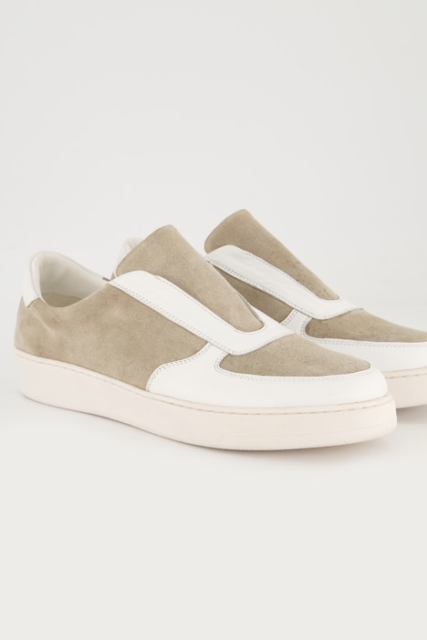 Slip-On-Sneaker, Ledermix, Wechselfußbett, Weite H