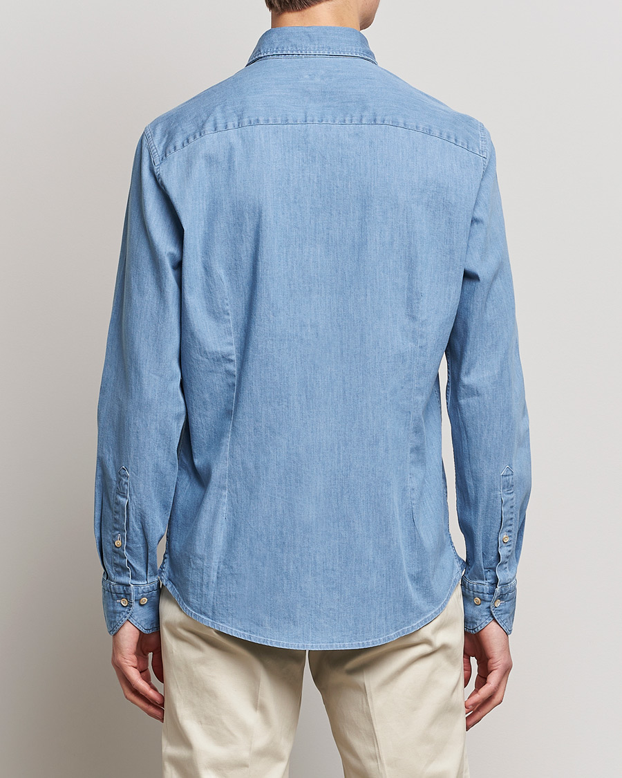 Stenströms Slimline Garment Washed Shirt Light Denim