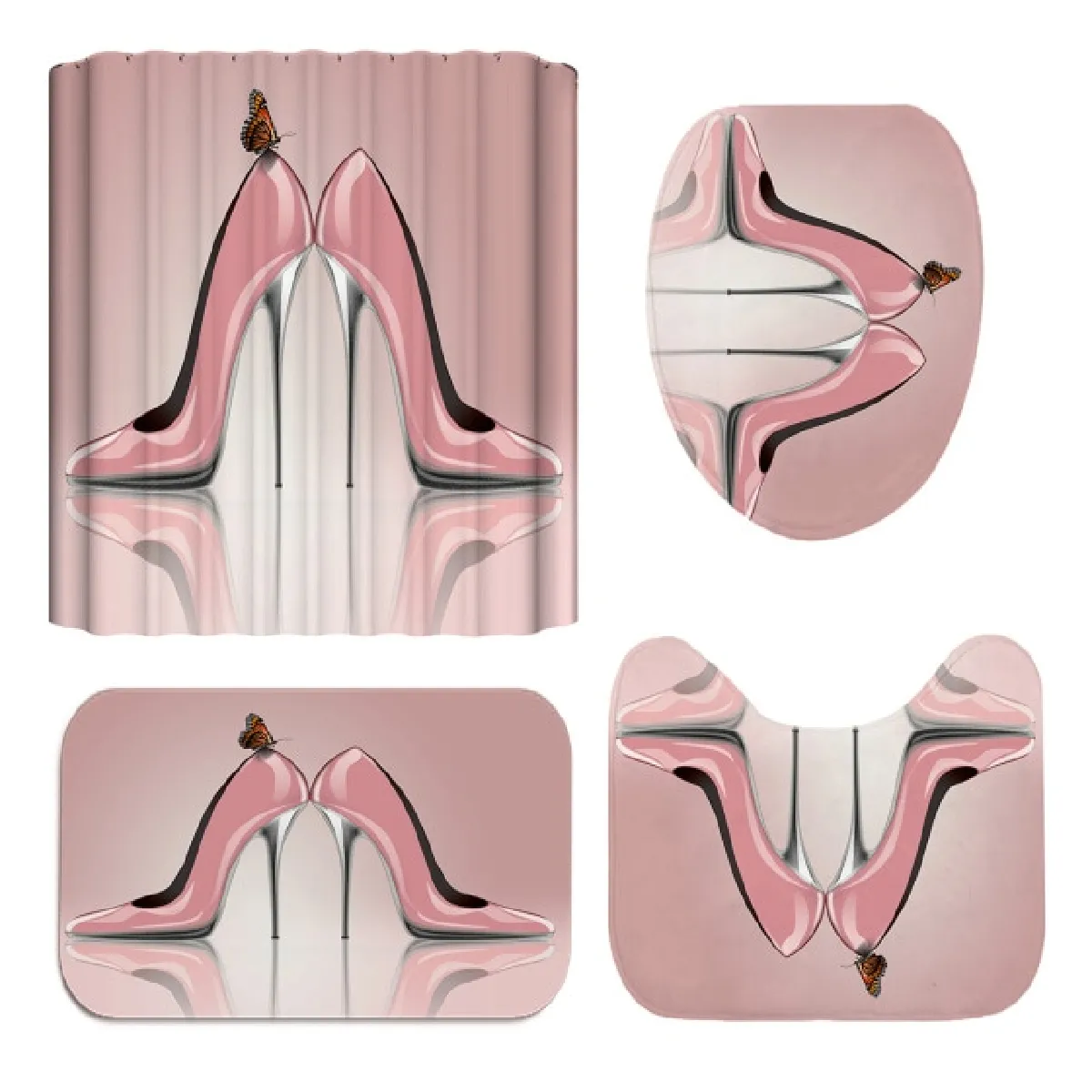 Universal Set 4 Pièces Talons Roses + Accessoires