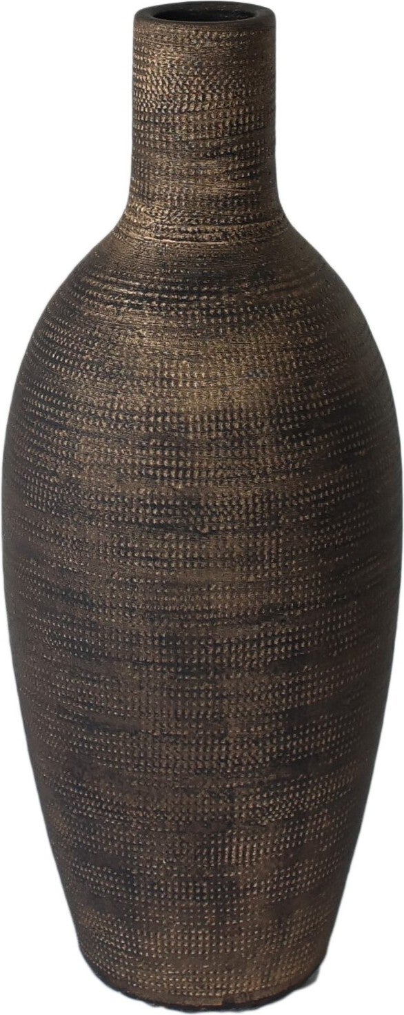 HS vaas Tokio zwart / goud D 18 H 50 cm