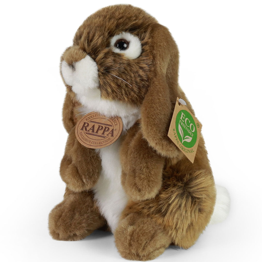 Rappa knuffelkonijn staand bruin - 18 cm