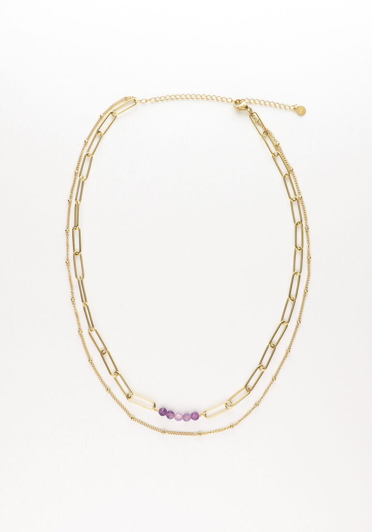 NOTRE-V paarse notre-v ketting ketting dubbel chain