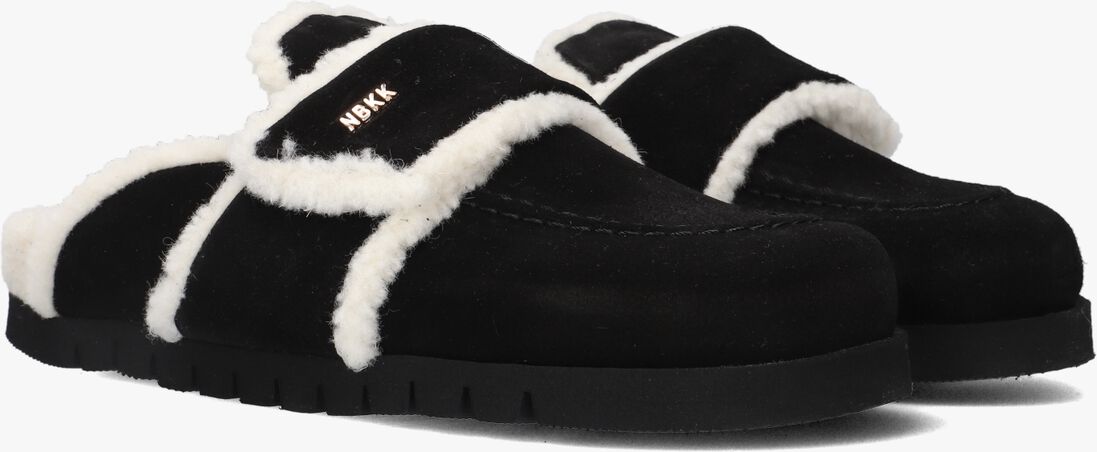 NUBIKK zwarte nubikk pantoffels teddy fur