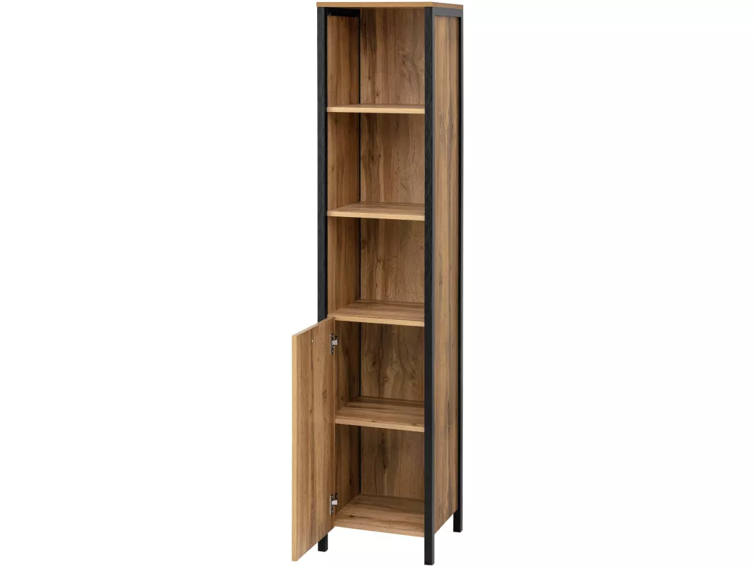 Armoire avec 1 porte et 2 étagères en MDF chêne