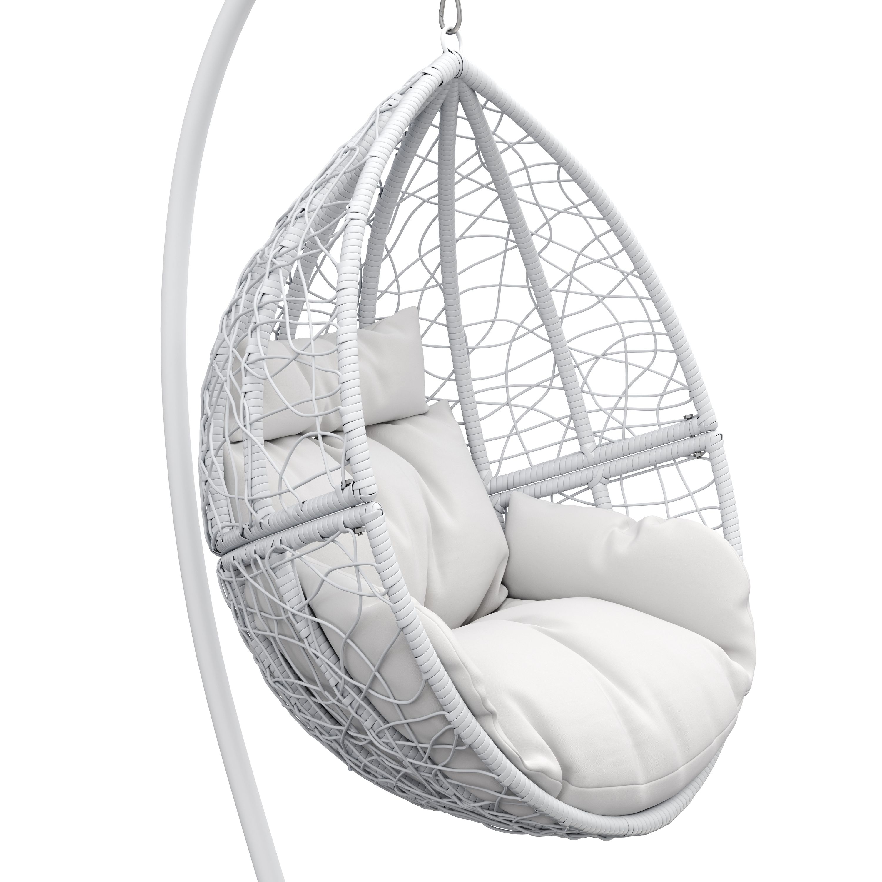 Hängesessel mit Gestell PANAMA weiss/weiss