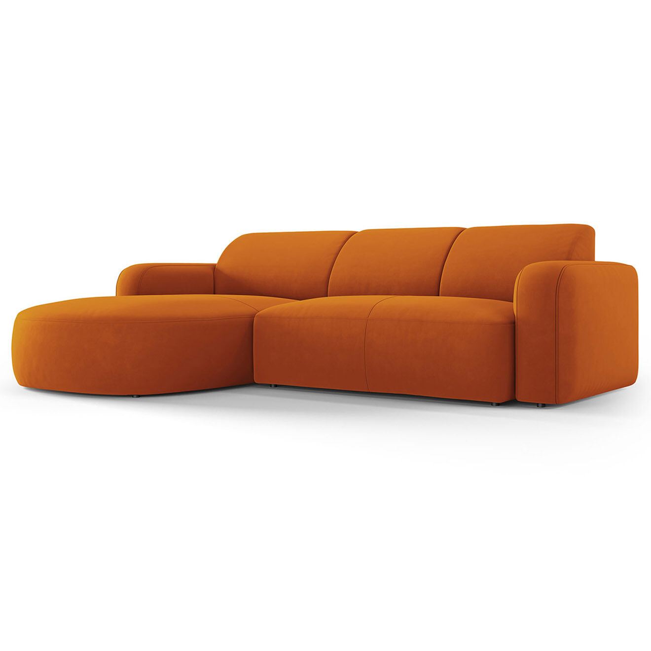 Mazzini Sofas Canapé d'angle gauche Velours Jasmin 4 Places terracotta - 250x170x72 cm