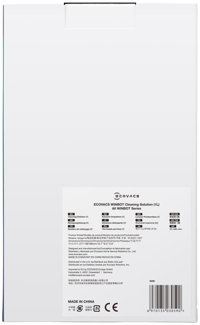 Renseopløsning til Ecovacs WINBOT W1 Pro vinduesrensningsrobot (1L)