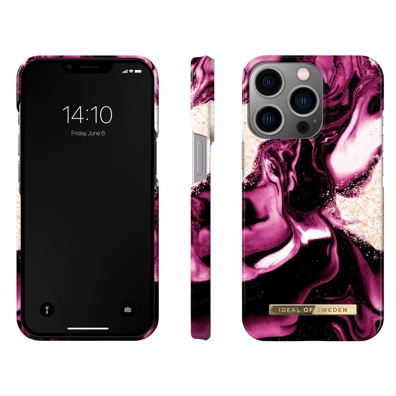 iPhone 13 Pro Hardcase Hülle (IDCFAW21-I2061P-319) - Golden Ruby Marble