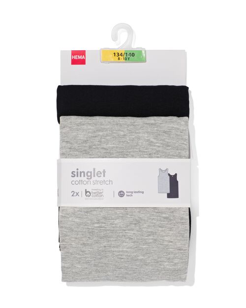 2 débardeurs basic enfant coton stretch noir