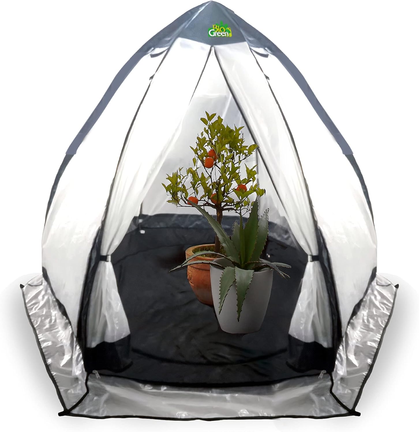 Bio Green Überwinterungszelt/Foliengewächshaus Tropical Island Breeze L | hochwertige RainExo-Folie | 2 große Belüftungsöffnungen | H 200 x Ø 240 cm