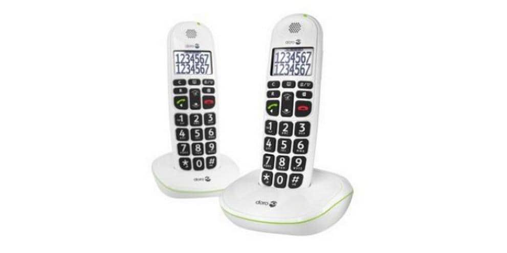 Doro Schnurlostelefon PhoneEasy 110 Duo  Weiss Benutzerfreundliches schnurloses DECT-Telefon