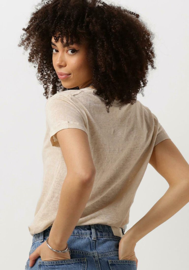 SECOND FEMALE beige second female t-shirt peony o-neck tee