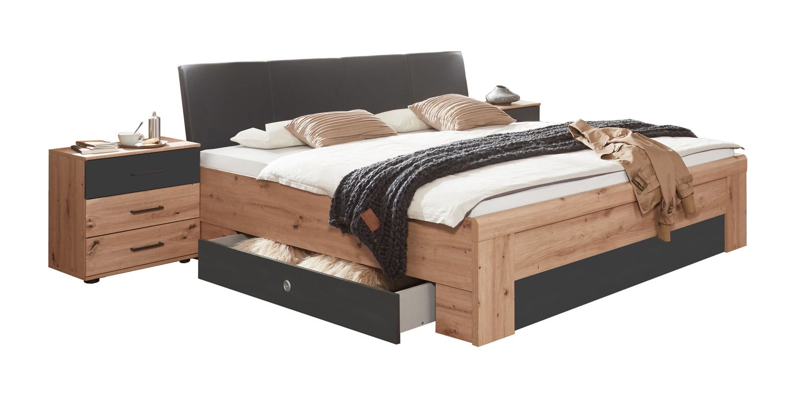 Bettgestell Coventry Artisan Eiche Nachbildung 180 x 200 cm