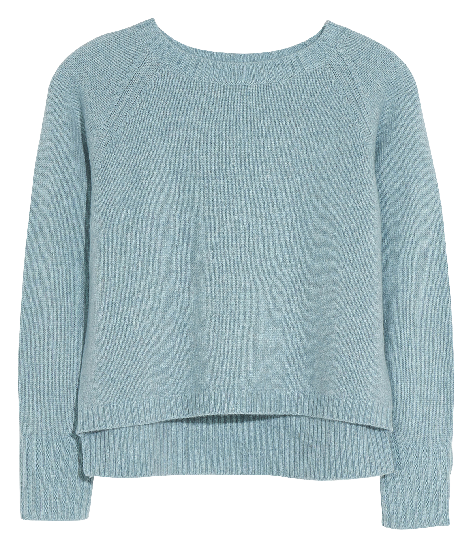 GIMTO - Pull col rond en laine mélangée| Bleu