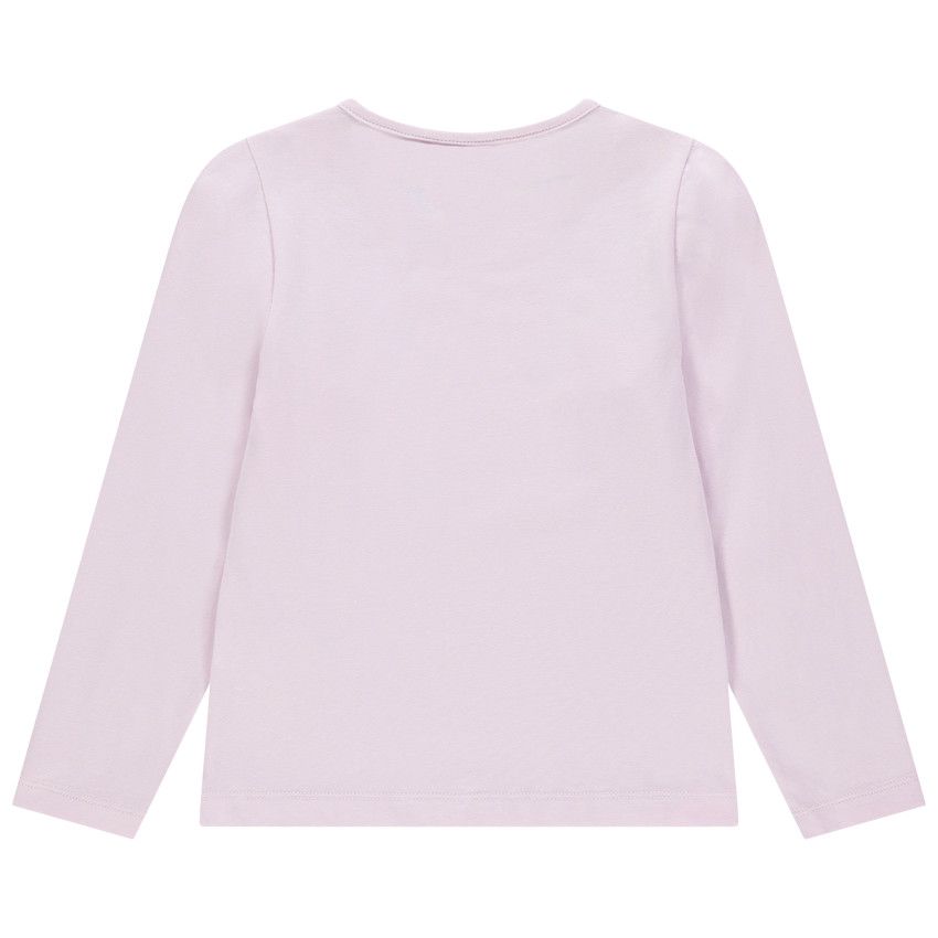 T-shirt manches longues en coton pour fille à print fantaisie - Lilas