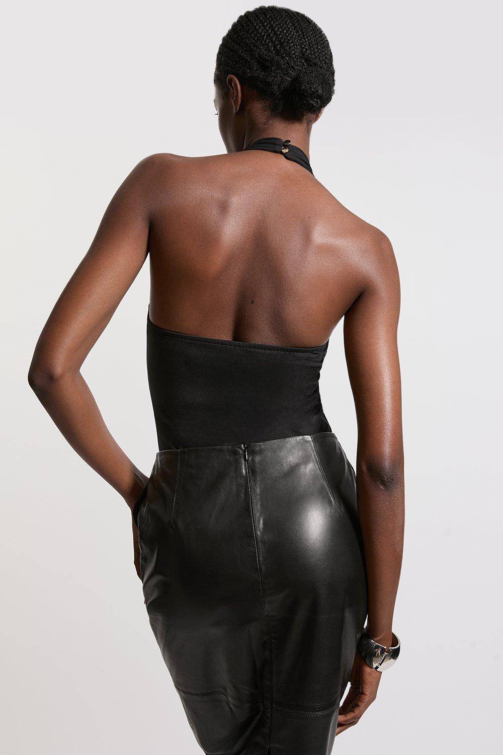 KarenMillen Body en jersey de coton stretch à décolleté halter