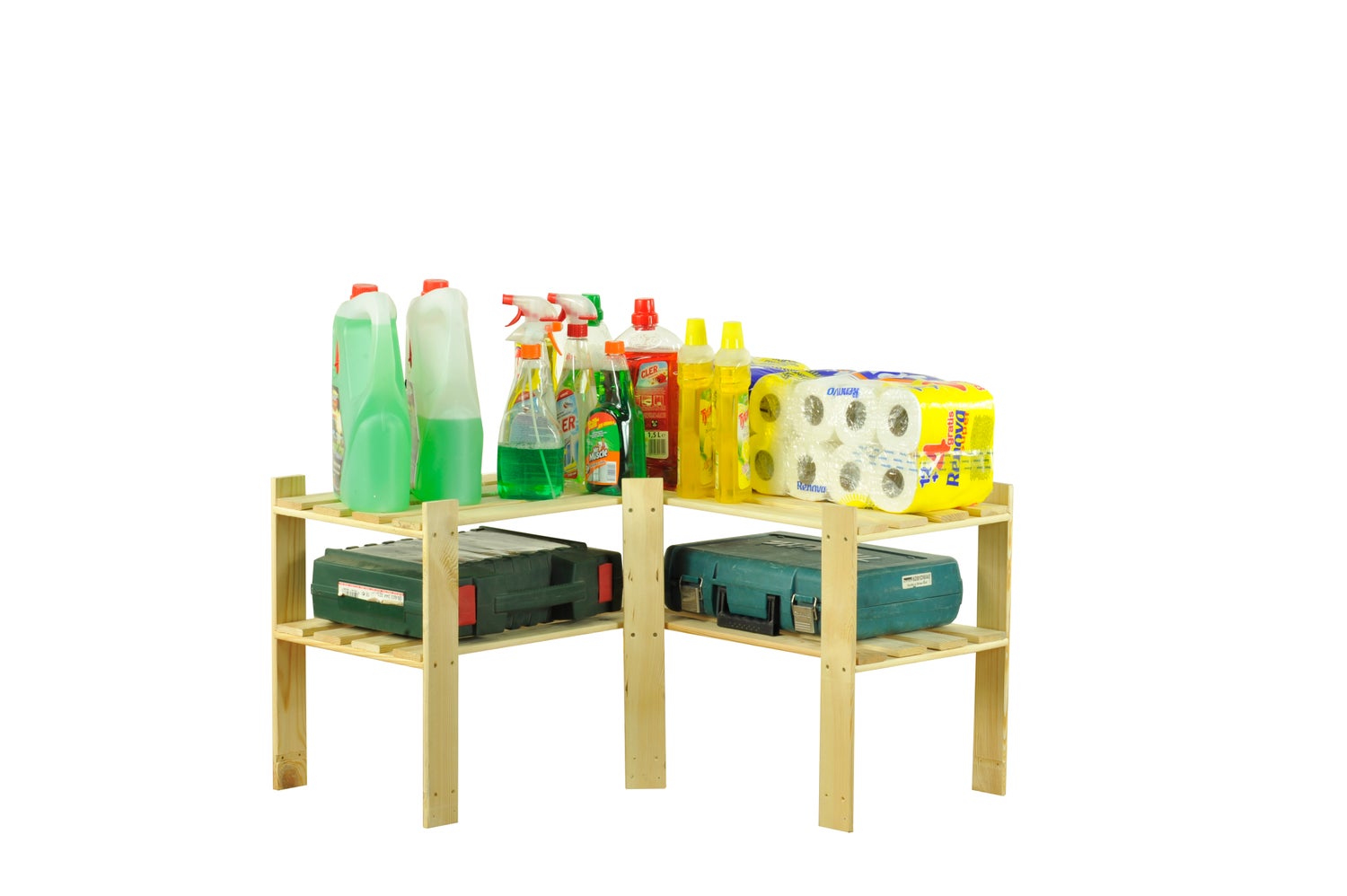 PROREGAL Hoekplank Pinepeak HxBxD 50 x 85 x 38 cm 2 Planken 1,2 cm Dik Dennenhout Natuurlijk