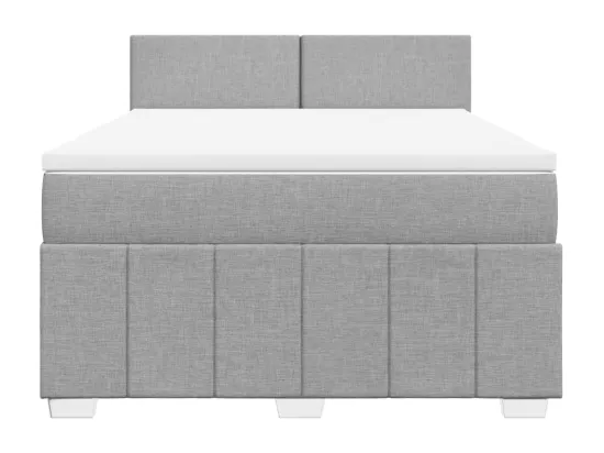 Sommier à lattes de lit avec matelas Gris clair 160x200cm Tissu