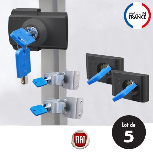 Lot de 5 verrous IMC Noirs et gris Spécial Profilé FIAT Ducato de 2006 à 2021