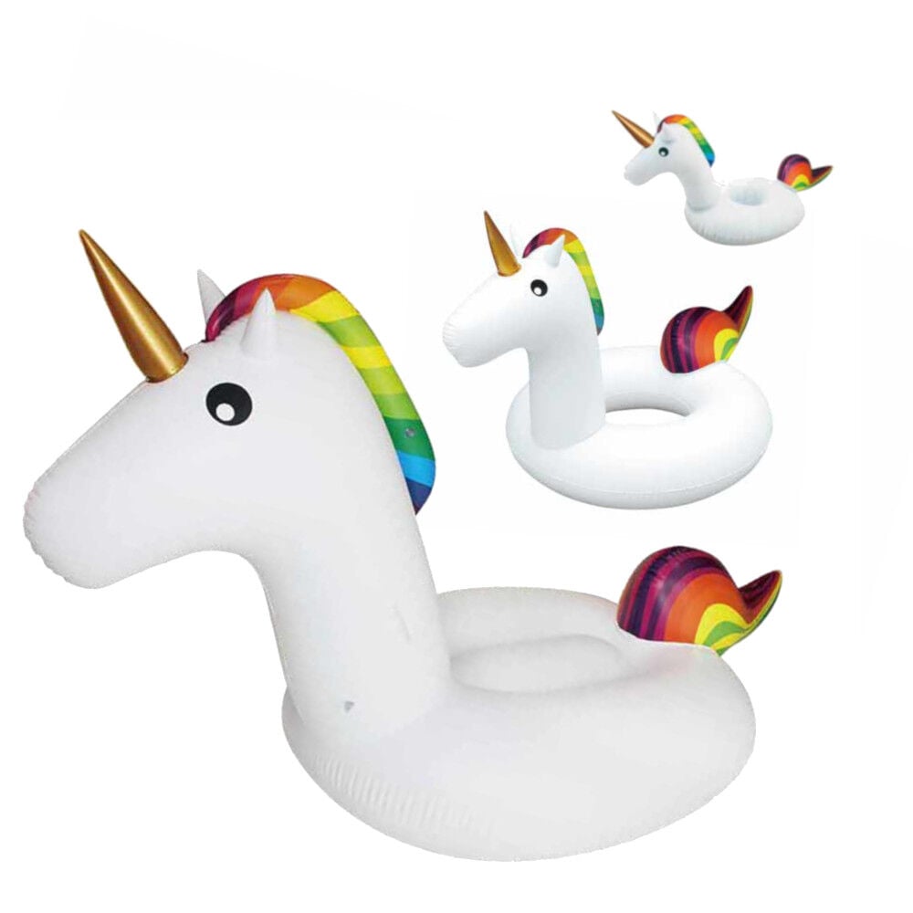 Trio licorne gonflable bouée porte-verre chevauchable