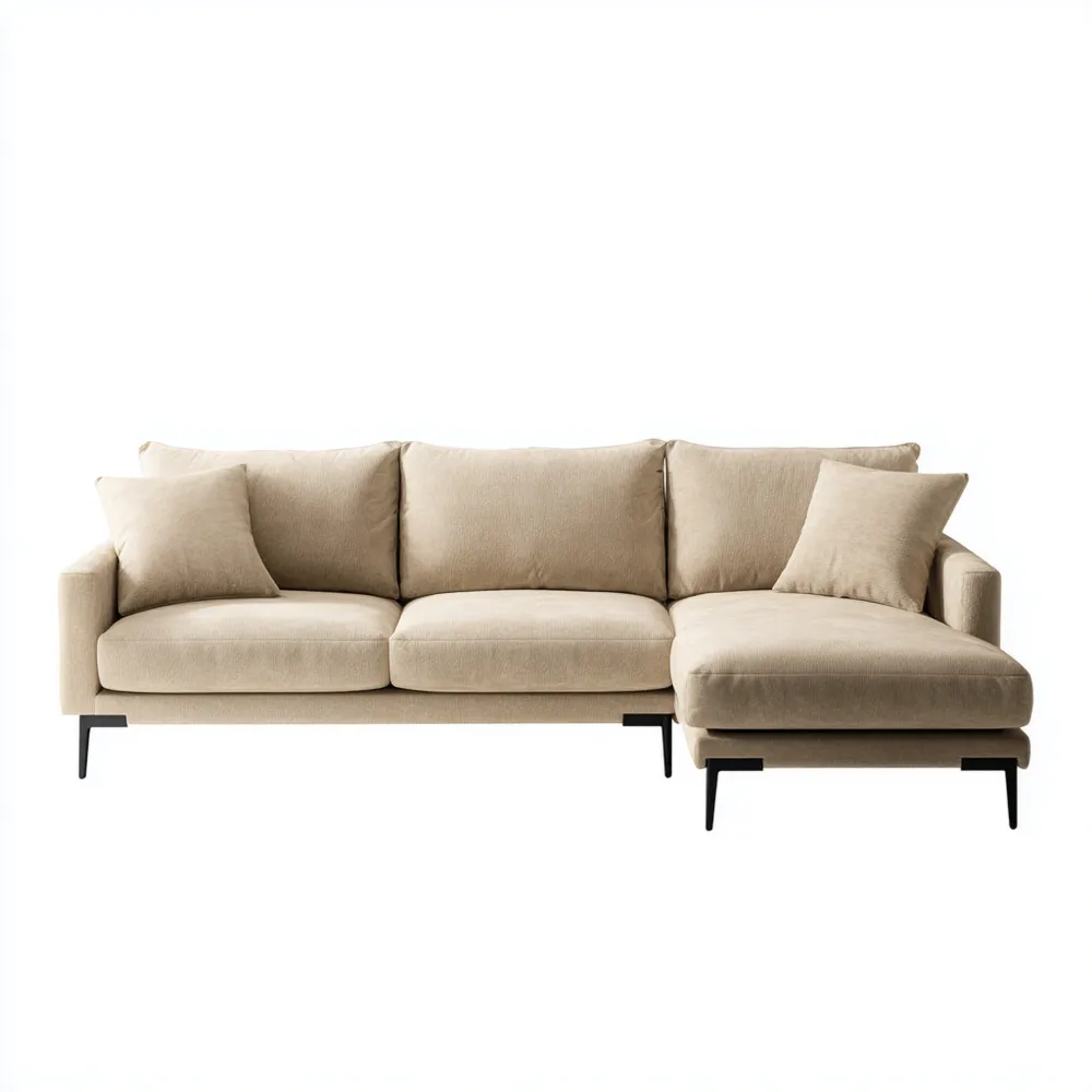 Ecksofa Stoff 250x150x85 cm – Beige – Modernes Design