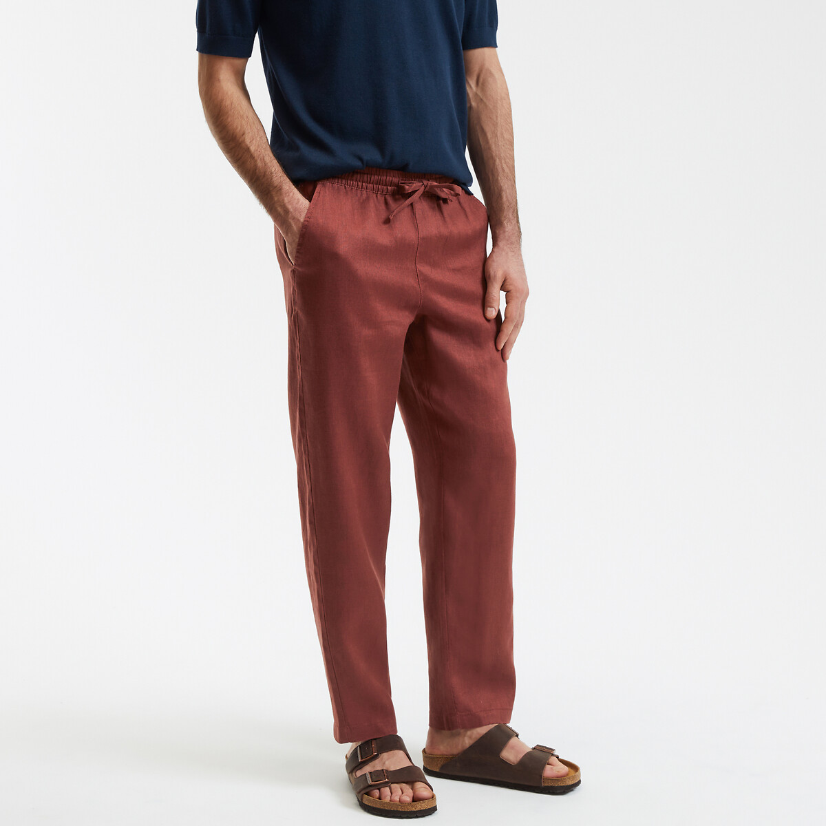COLEÇÃO LA REDOUTE<br>Calças de linho de corte reto