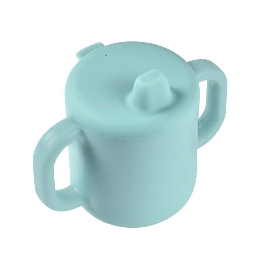 Tasse d'apprentissage en silicone - Bleu - Ecru