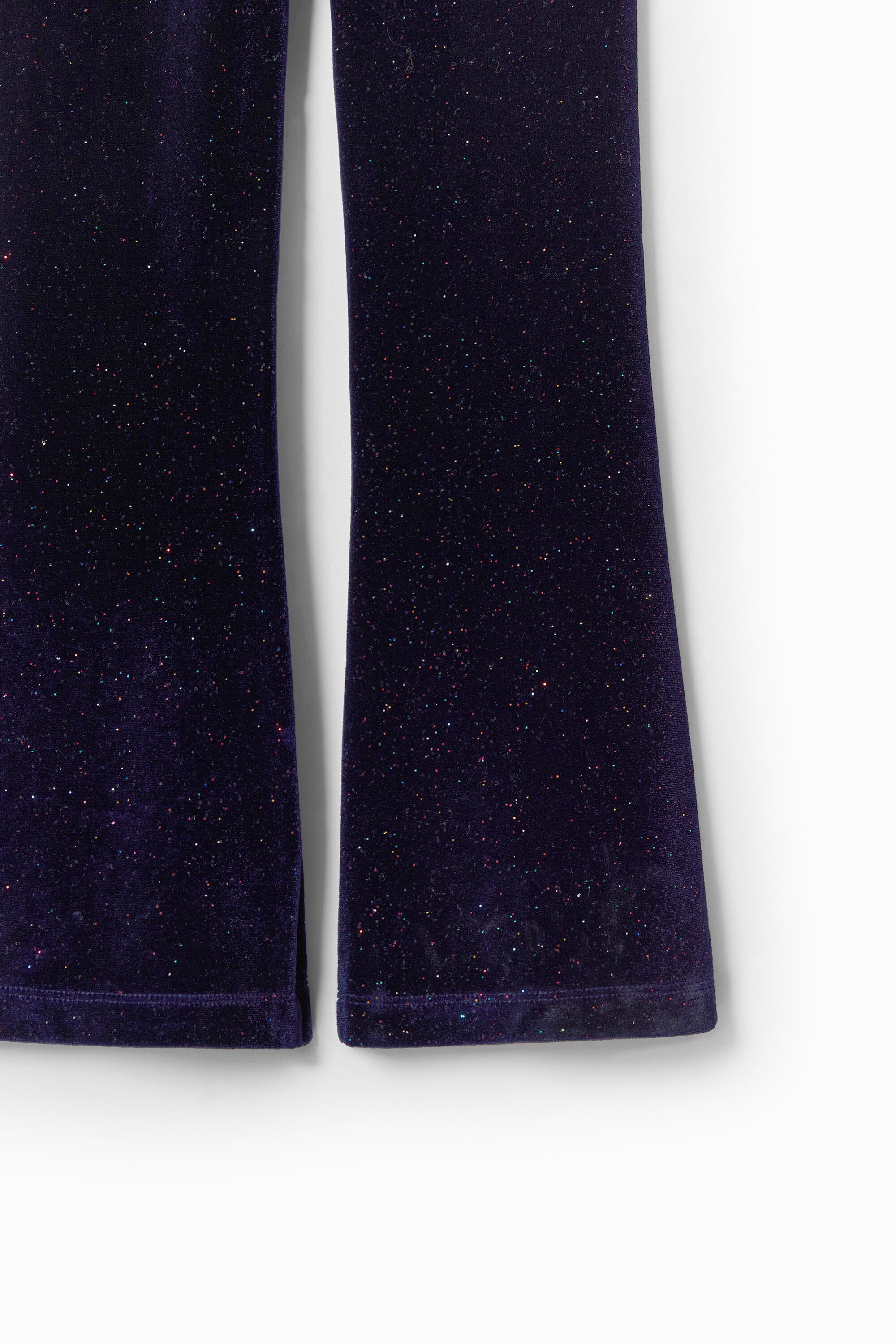 leggings flare de veludo brilhante