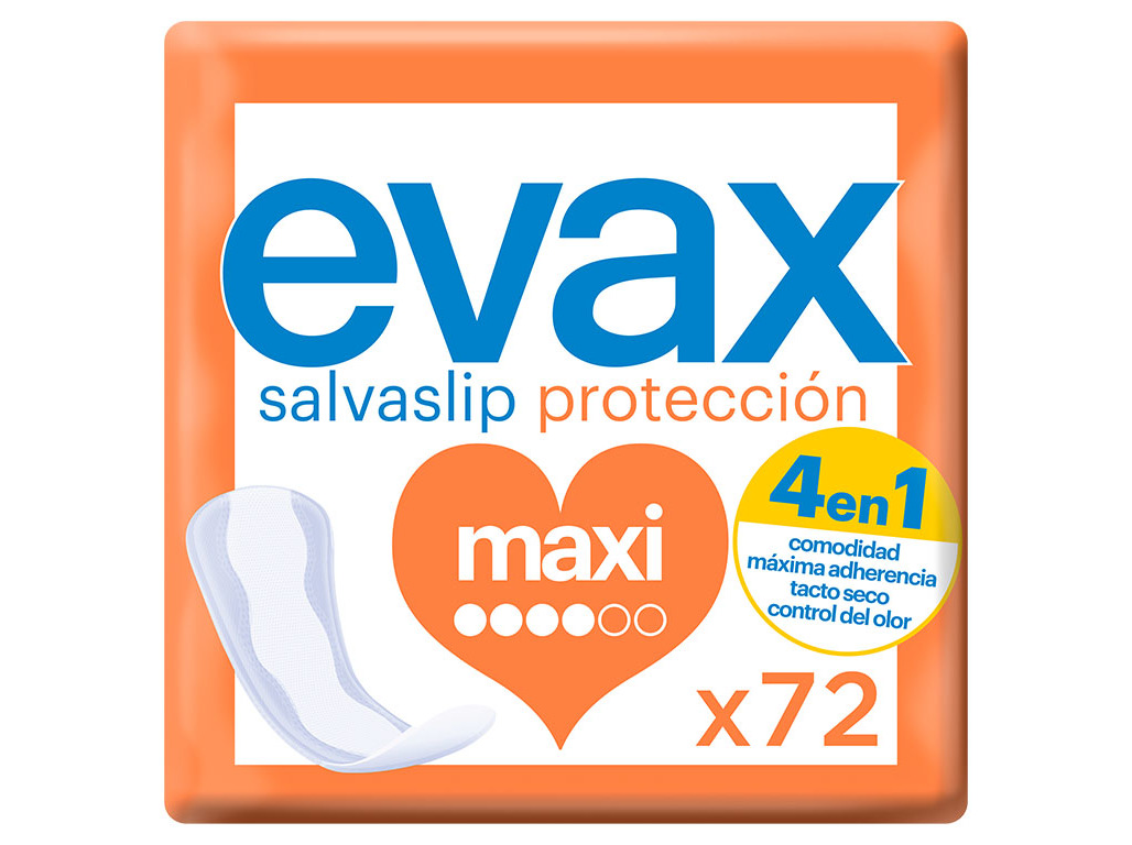 PENSOS DIÁRIOS SALVASLIP MAXI EVAX 72 UN