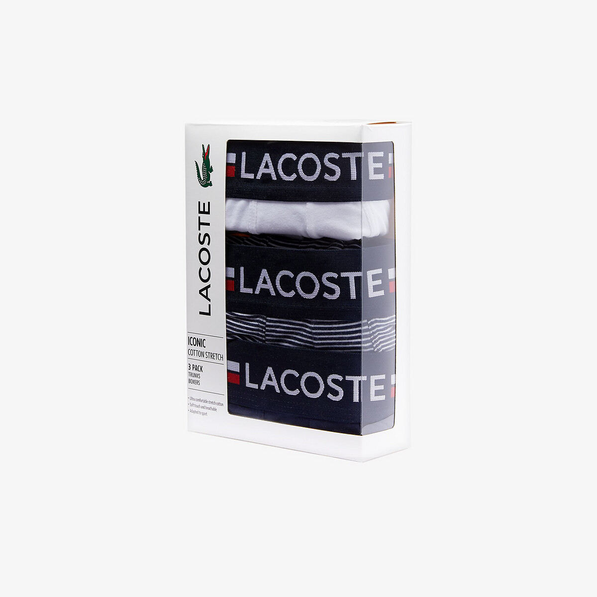 LACOSTE<br>Conjunto de 3 cuecas boxer