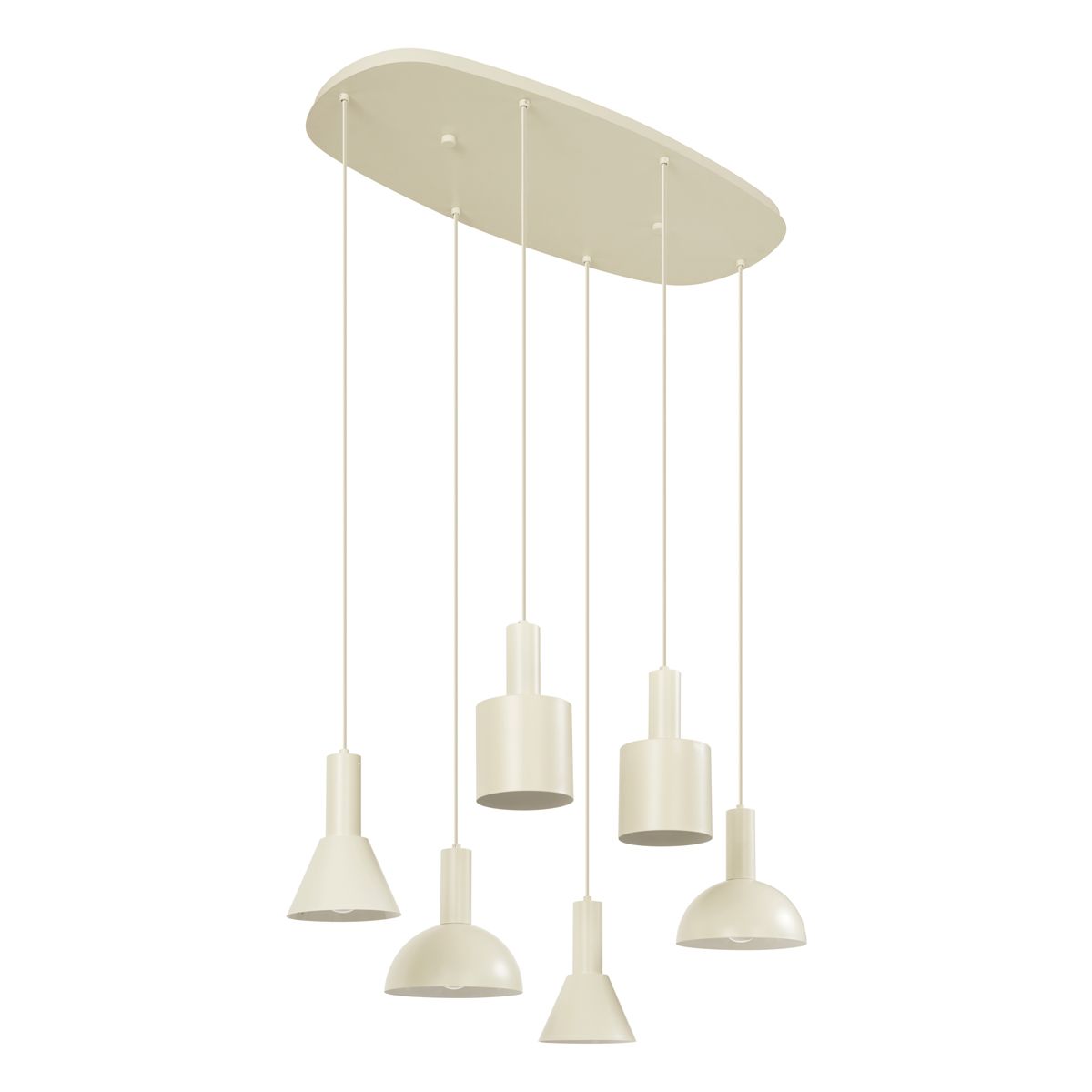 Scandinavische hanglamp creme 6-lichts - Biles