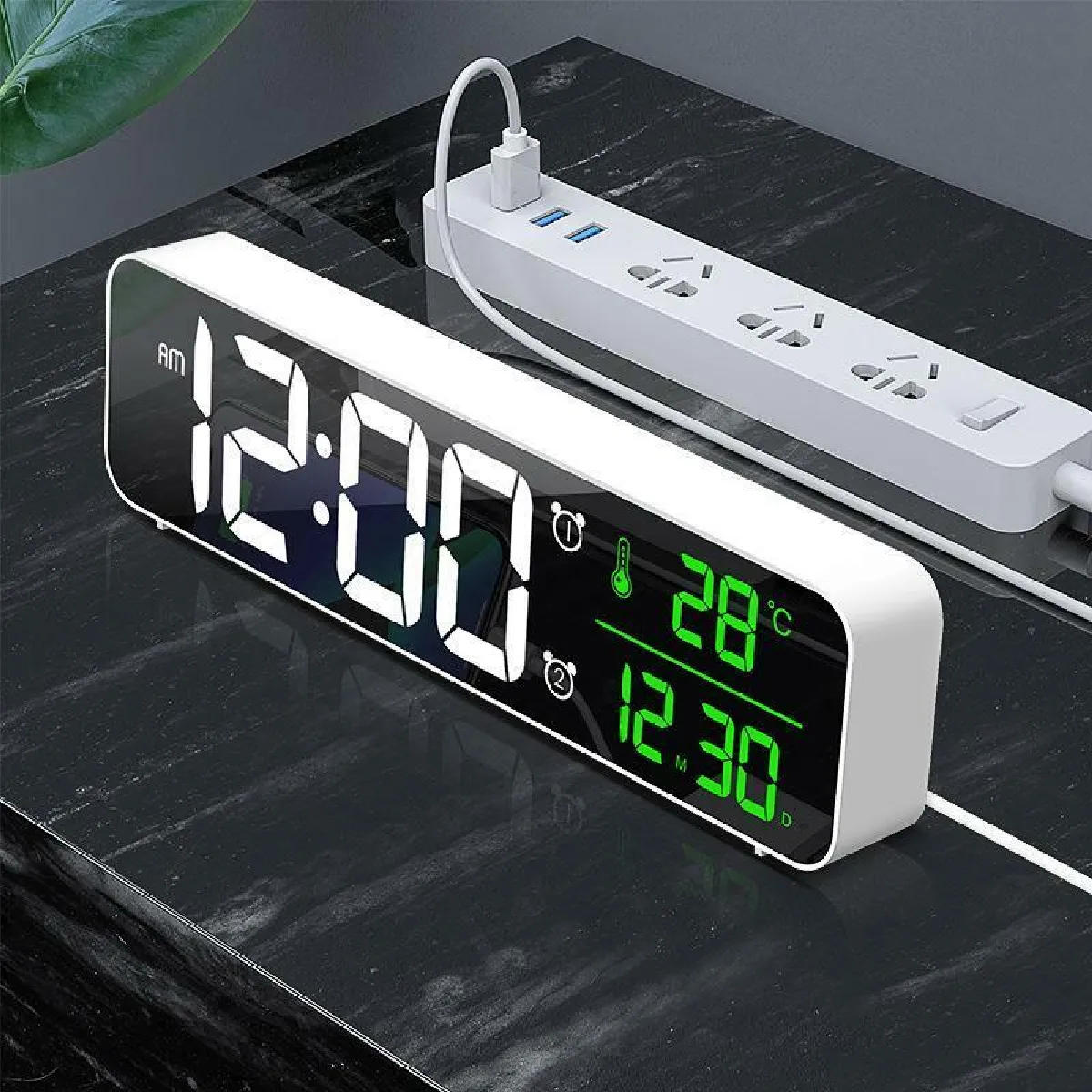 Justgreenbox Réveil Musique 3D LED HD