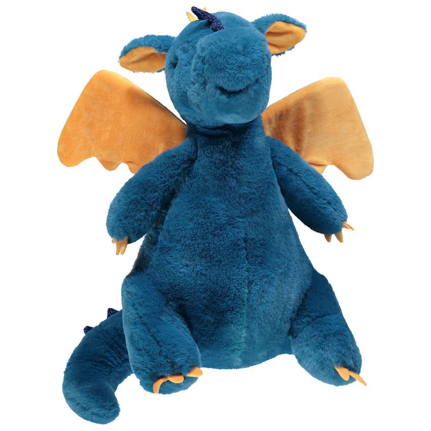 Dragon en peluche 40 cm - Bleu moyen