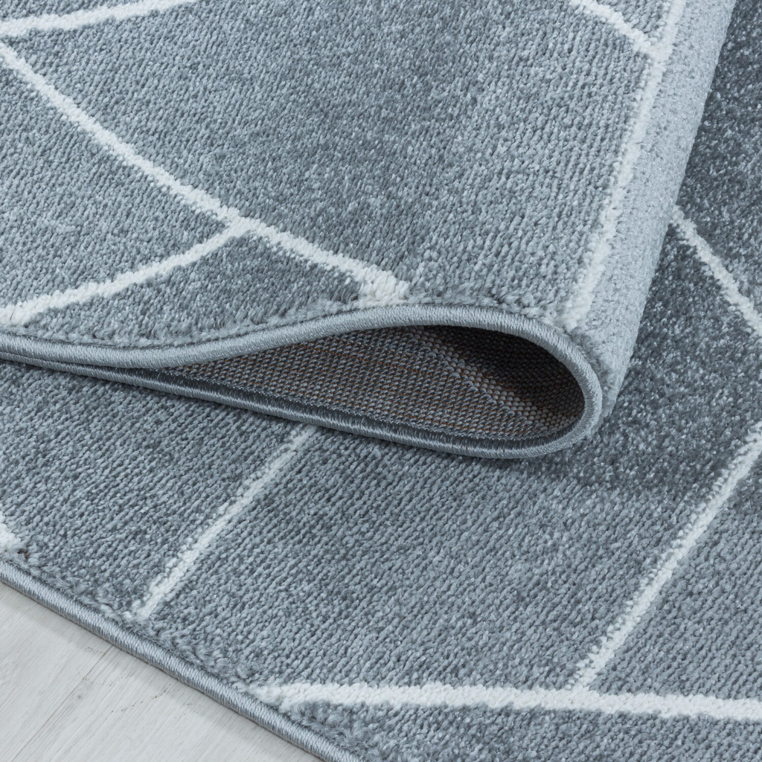 Designer Kurzflor Teppich modern design Wohnzimmer meliert kariert Höhe 10 mm