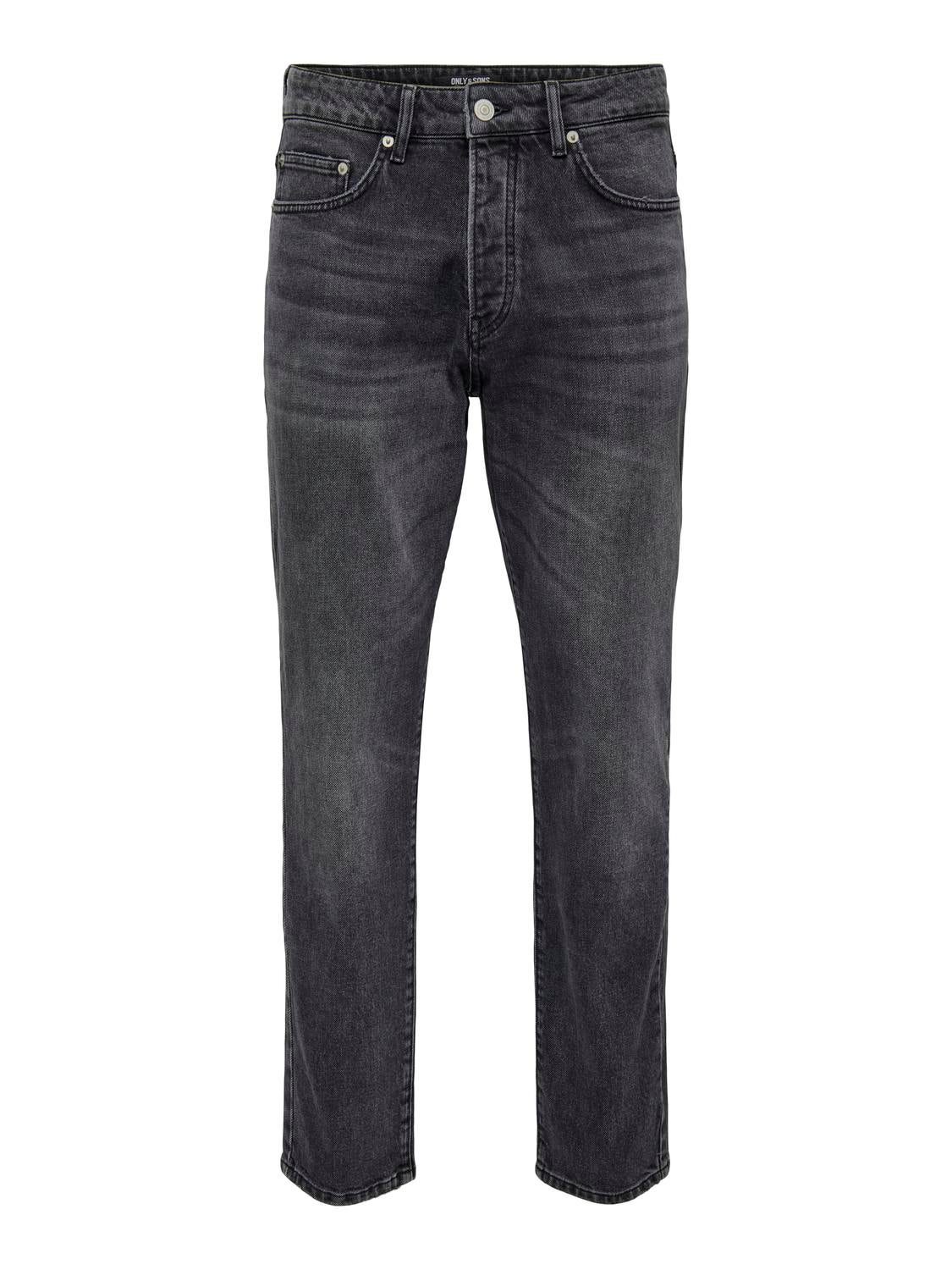 ONSYOKE Mittlere Taille Verjüngt Jeans Black Denim