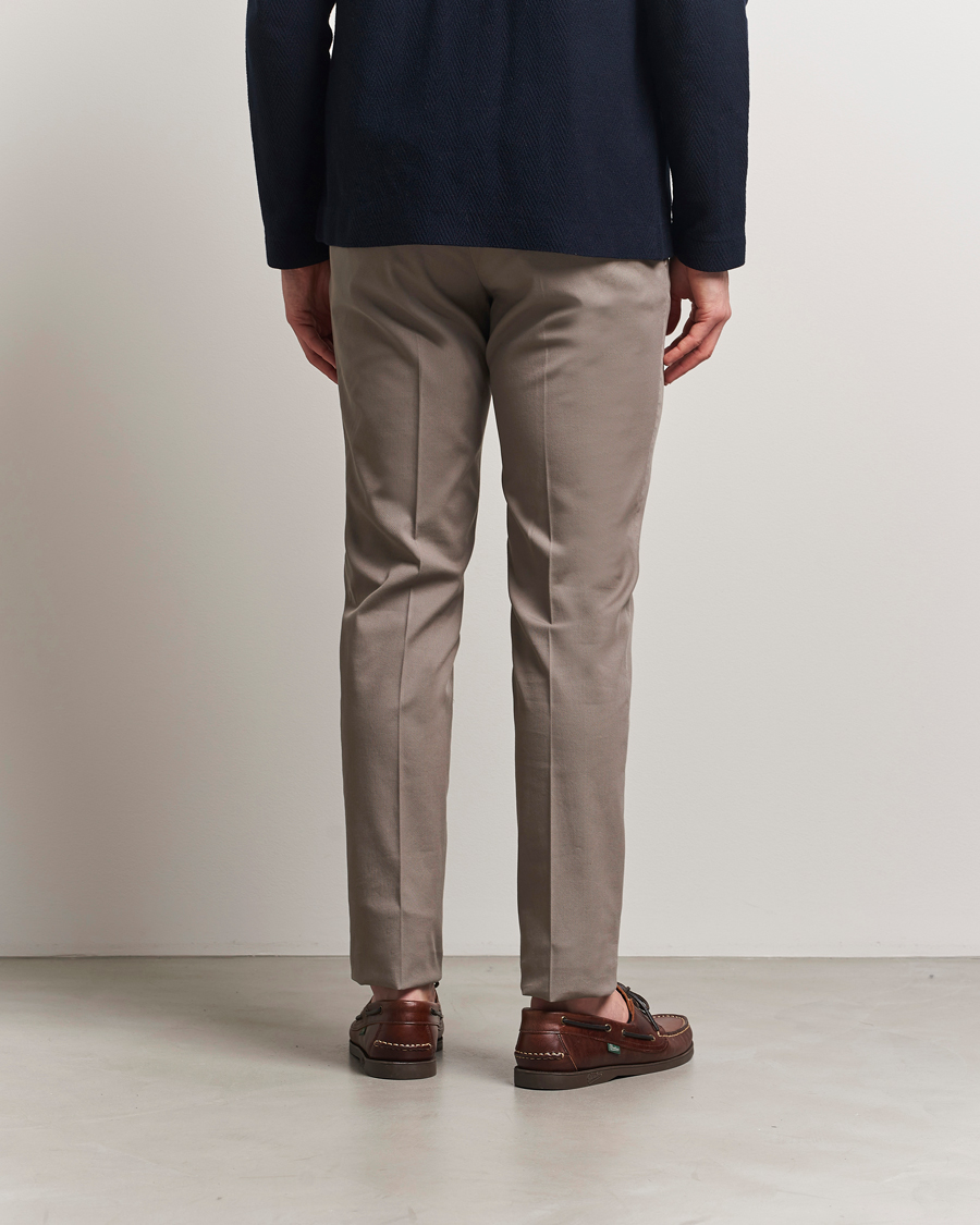 Incotex Slim Fit Micro Structure Cotton Chinos Brown