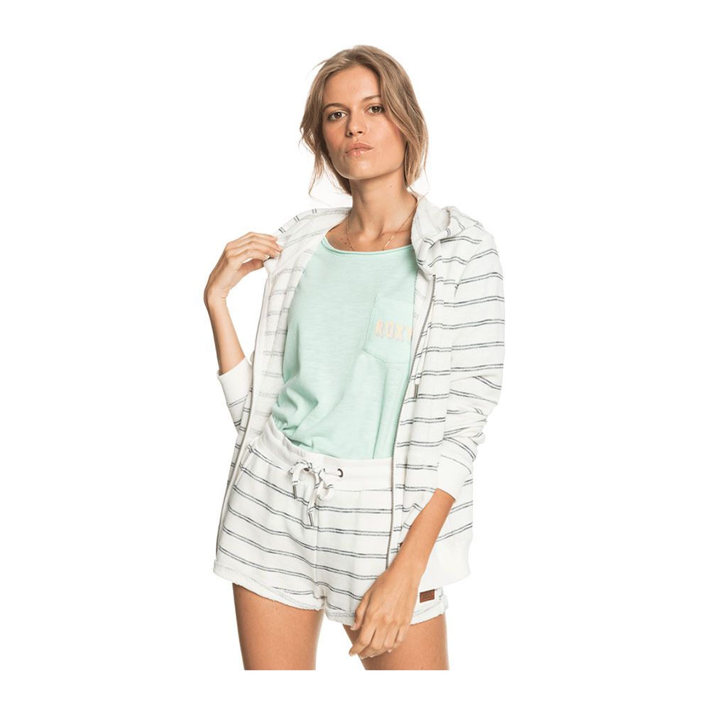 Roxy PERFECT WAVE - Sweat Femme snow white horiz will stripes