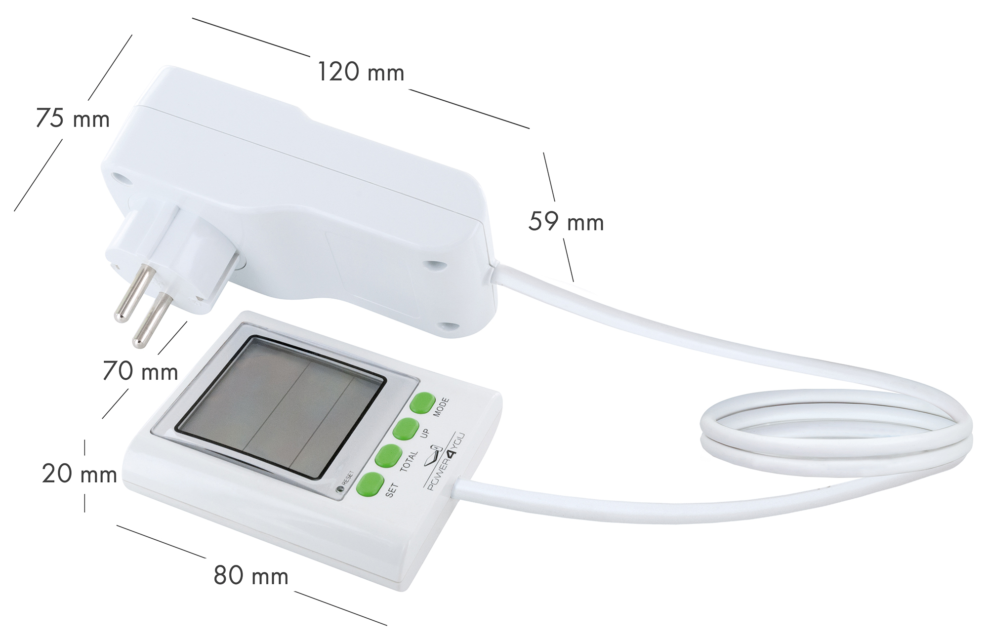 Schwaiger energiemeter met apart display